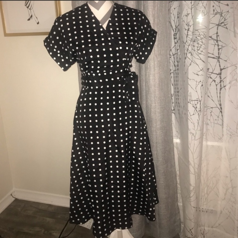 NWT - WD.NY Black & White Polka Dot Dress- Size XS